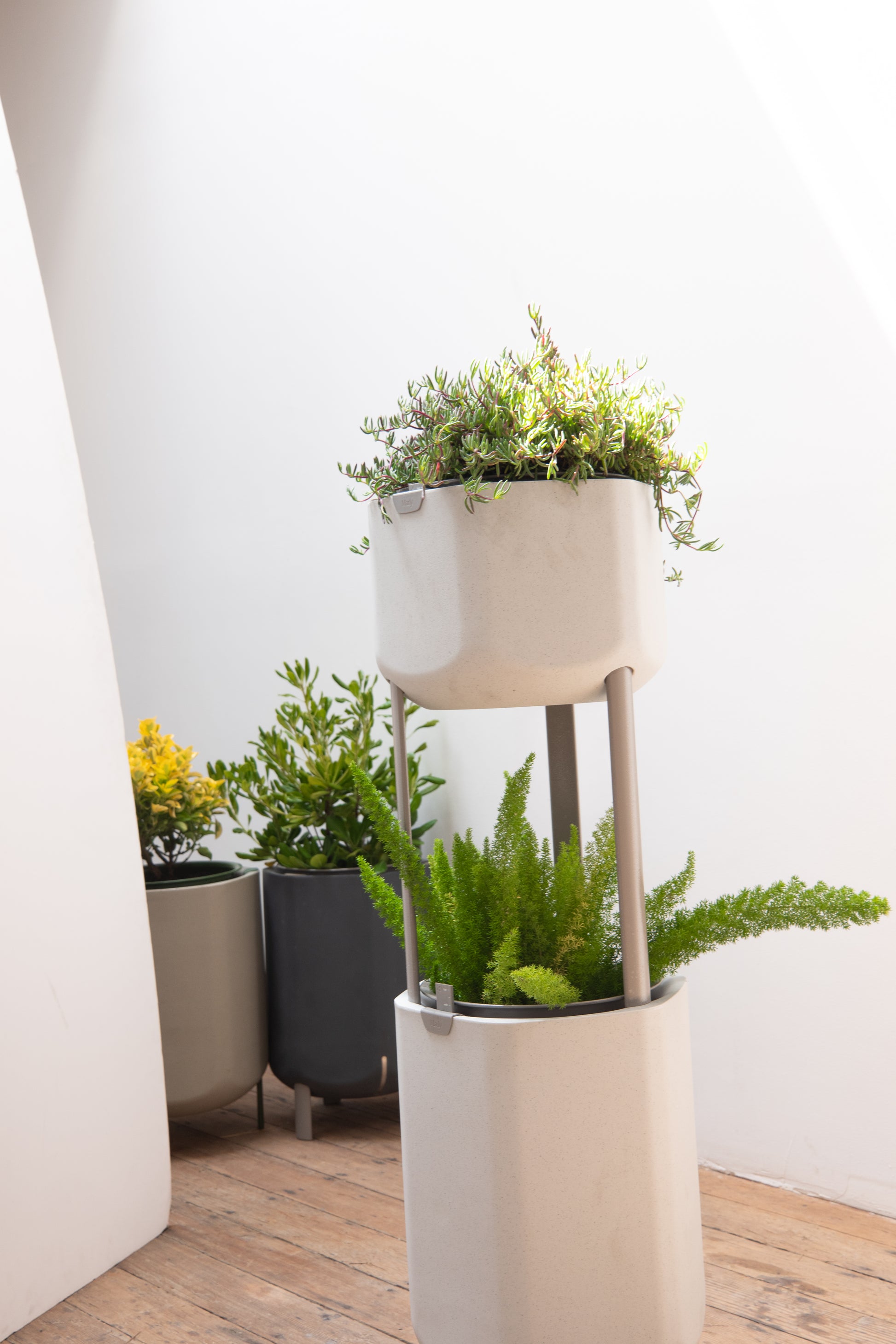 self watering house plant Smaller, Stone White Self-Watering Planter – Marly Garden