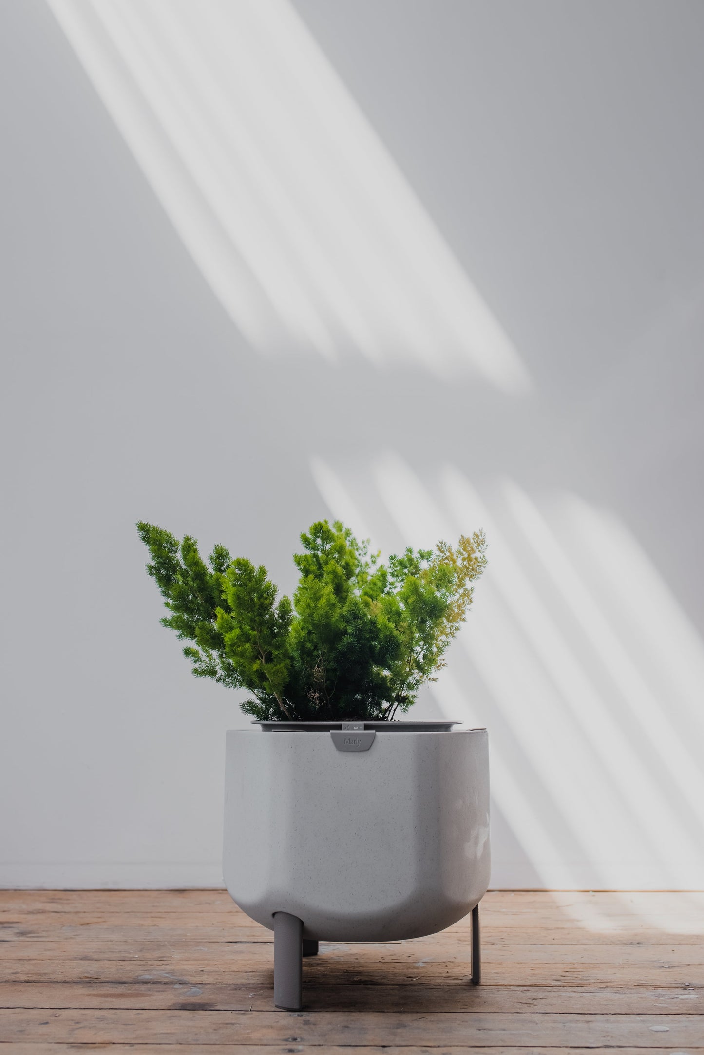 Small, Stone White Self-Watering Planter