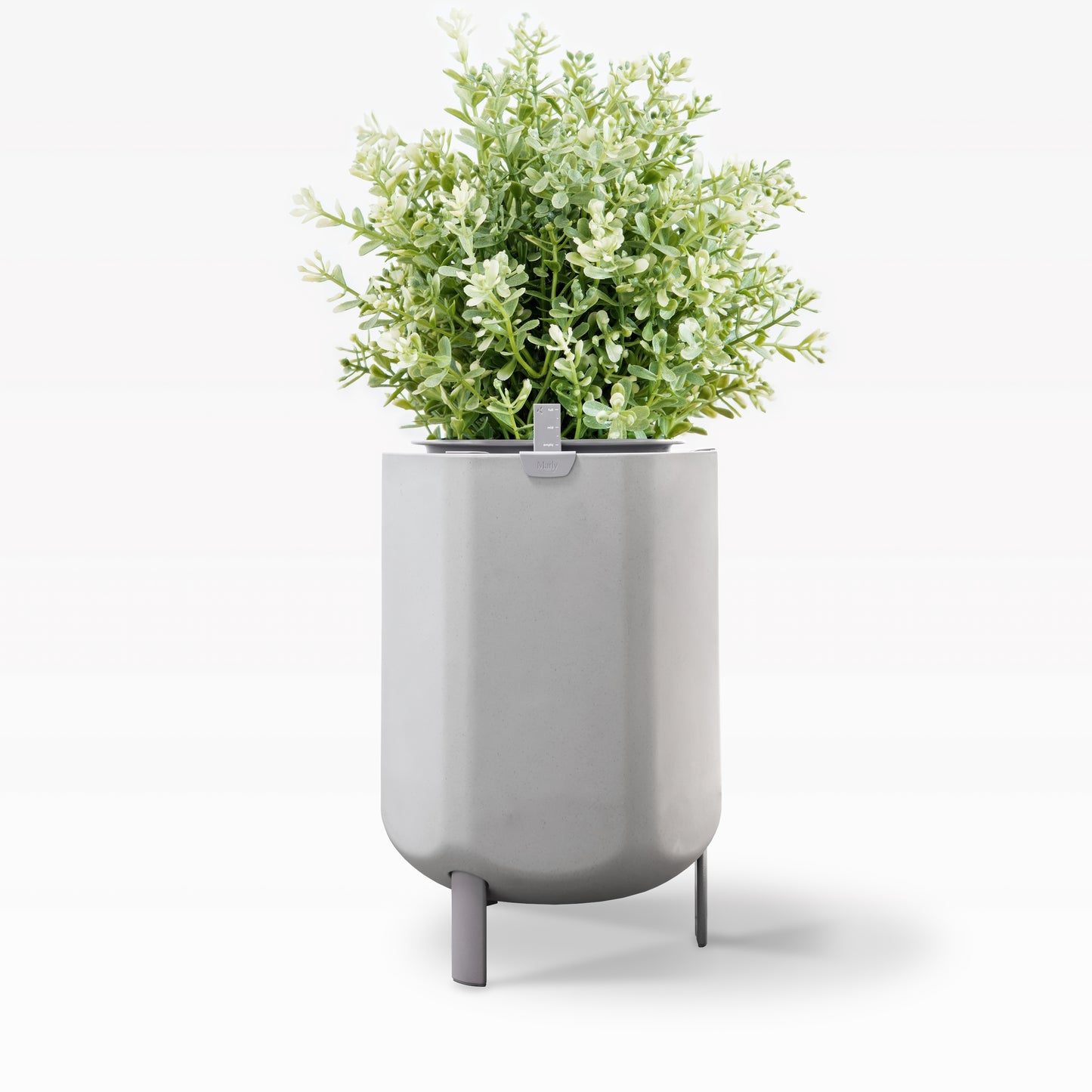 white stone plant pots Larger, Stone White Self-Watering Planter – Marly Garden