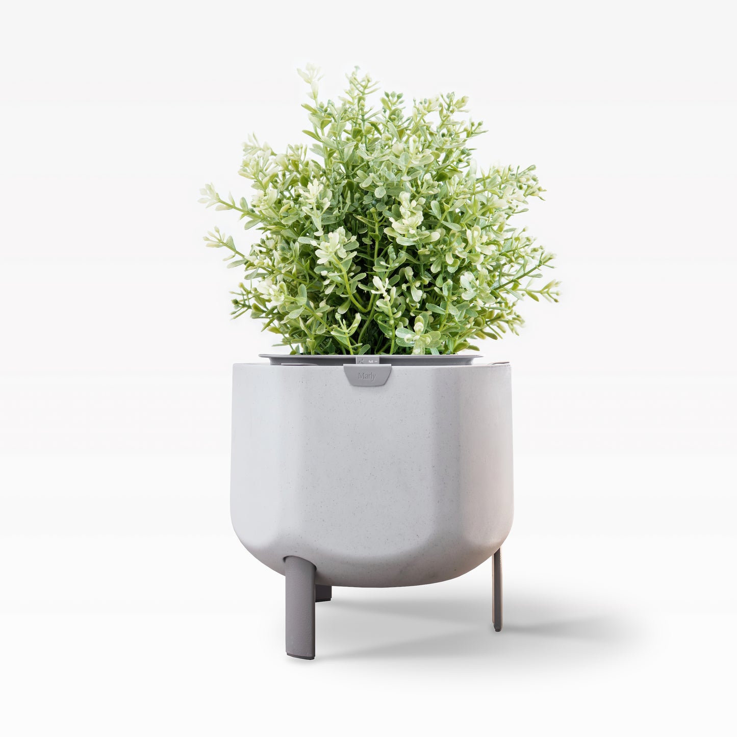 white self watering planter Smaller, Stone White Self-Watering Planter – Marly Garden